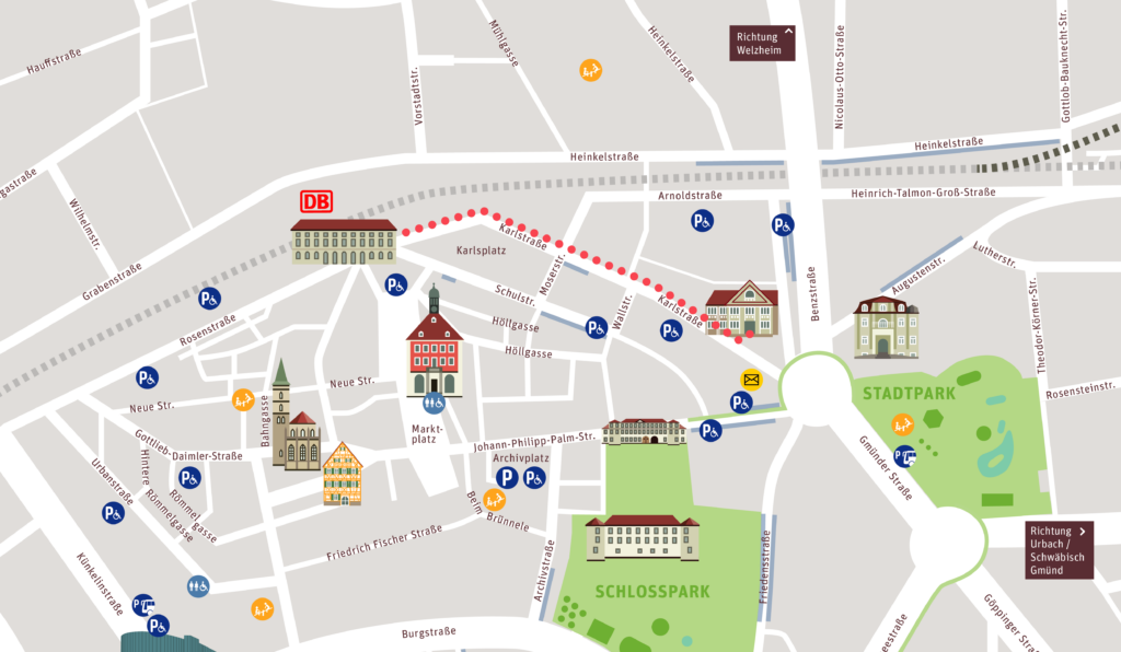 Anfahrt Karte Familienzentrum Schorndorf